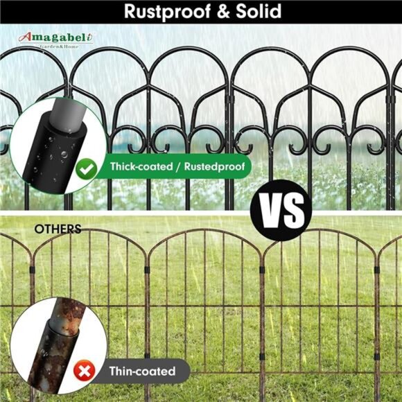 10 Panels 22in(H)×10ft(L) Decorative Garden Fences and Borders for DogsNo Dig - Picture 6 of 7